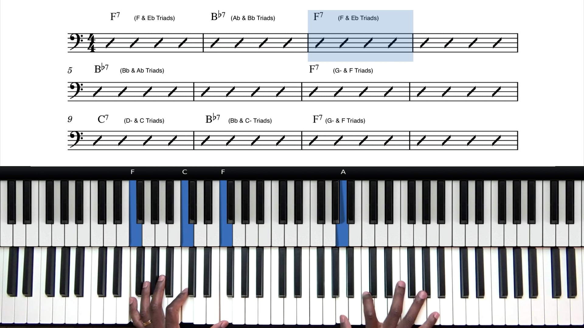 Triad Pattern With Code Triad Pattern Improvisation | Triad Pairs & The 12 Bar Blues