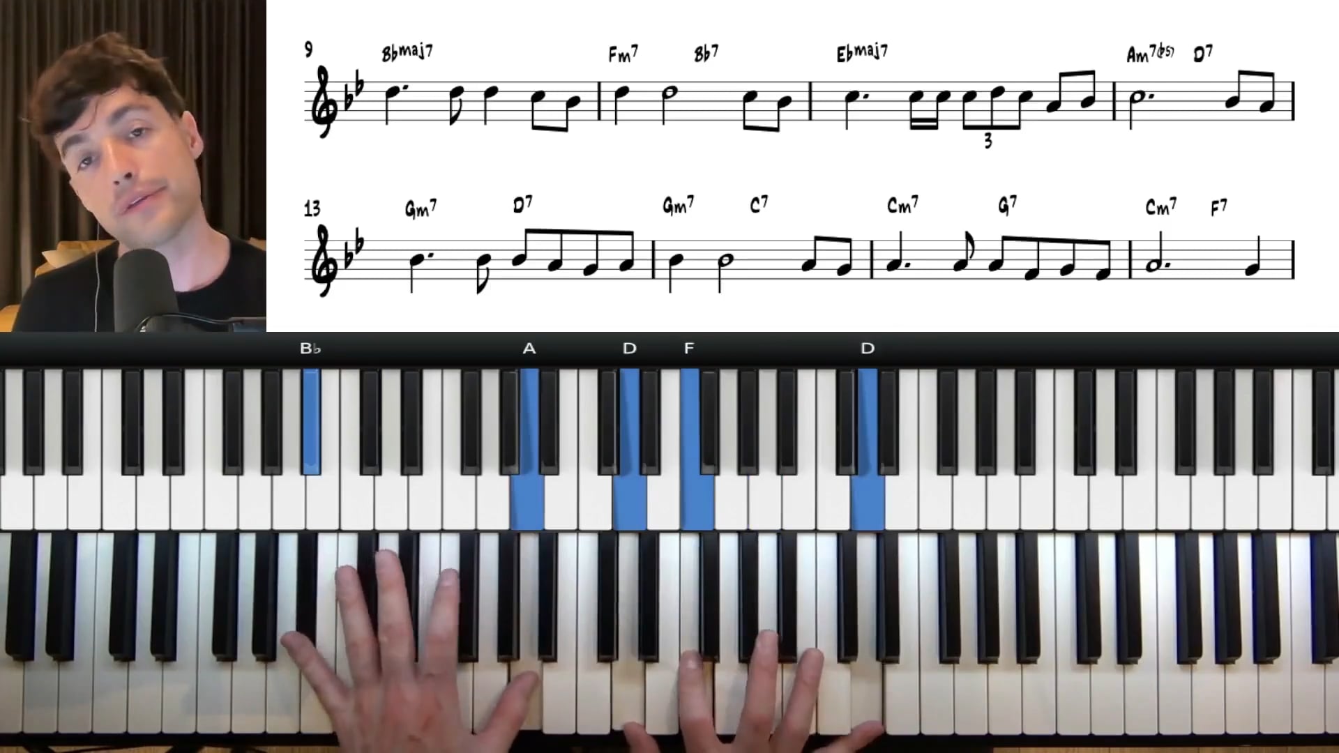 Fingering for spread and shell voicings