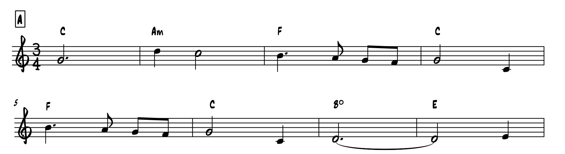 Moon River A Section Triads